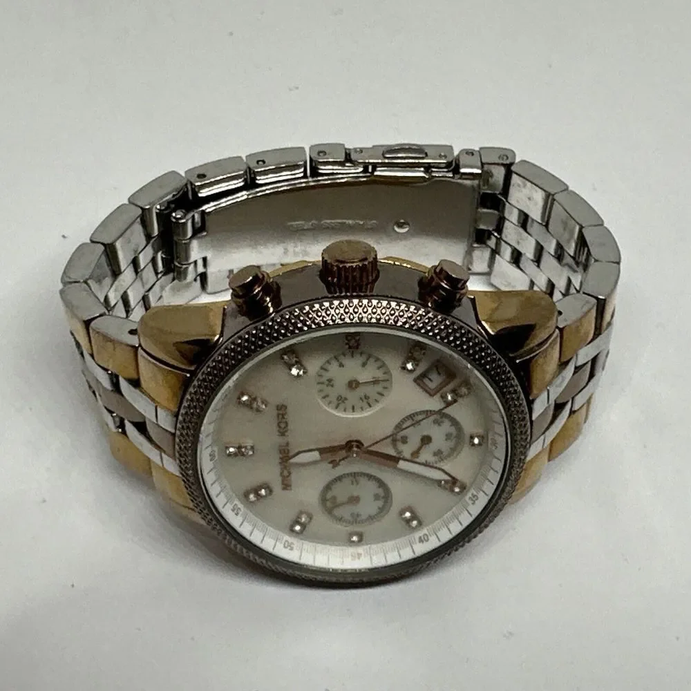 Michael Kors Ritz MK5642 Women Tri-Tone Stainless Steel Analog Dial Watch NUL60
